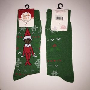 Christmas Elf On The Shelf Crew Socks NEW